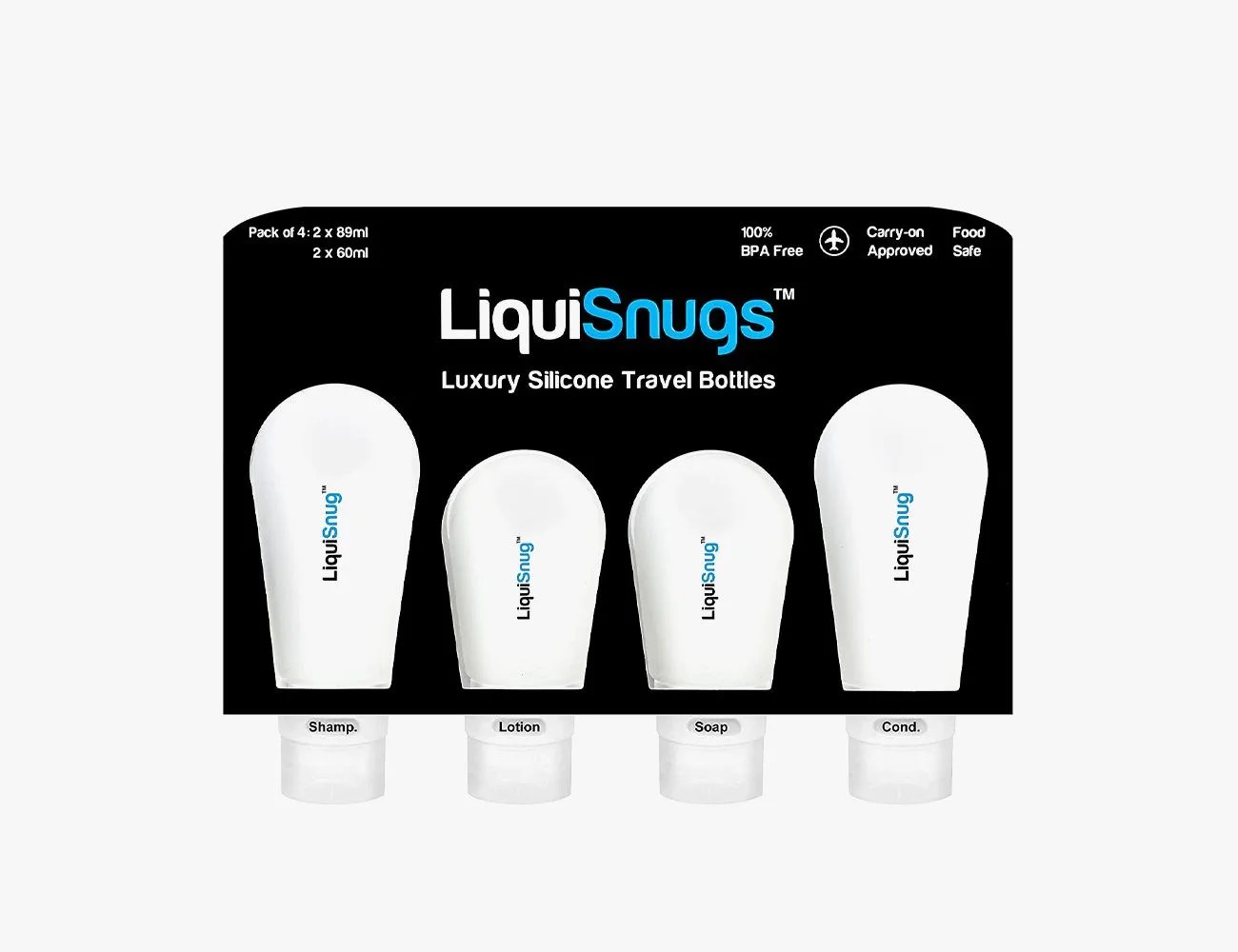 liquisnugs silicone travel bottles three pack