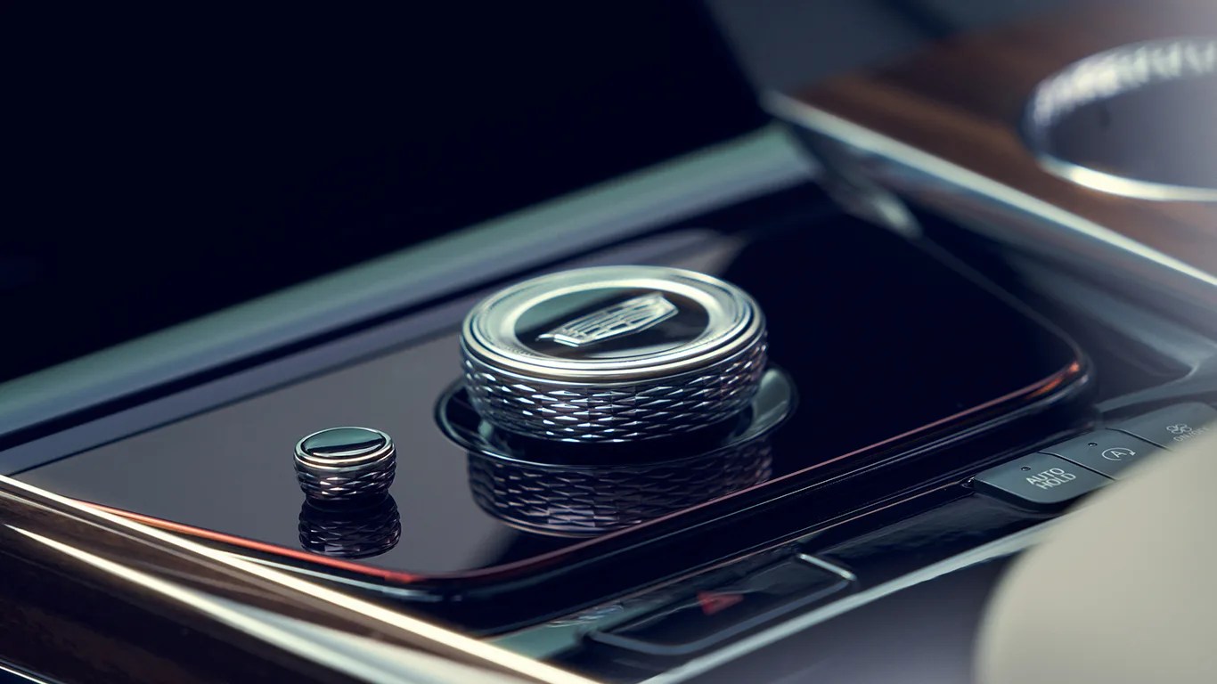 closeup of a cadillac escalade control dial