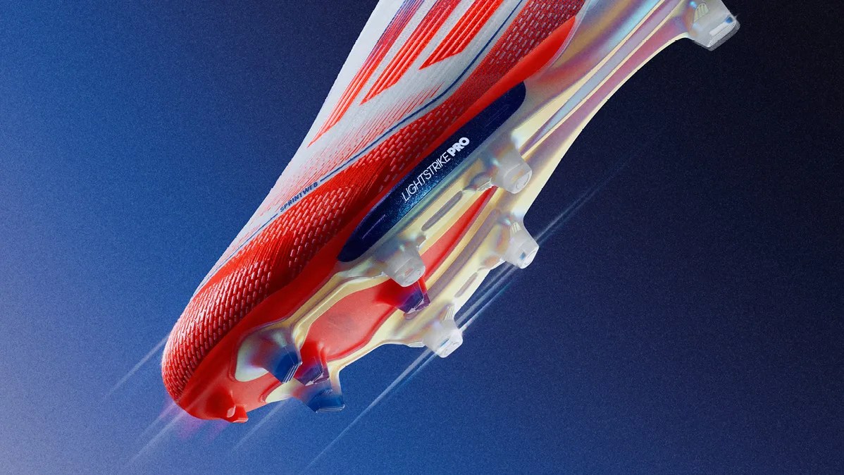 closeup of adidas f50+ soccer cleats