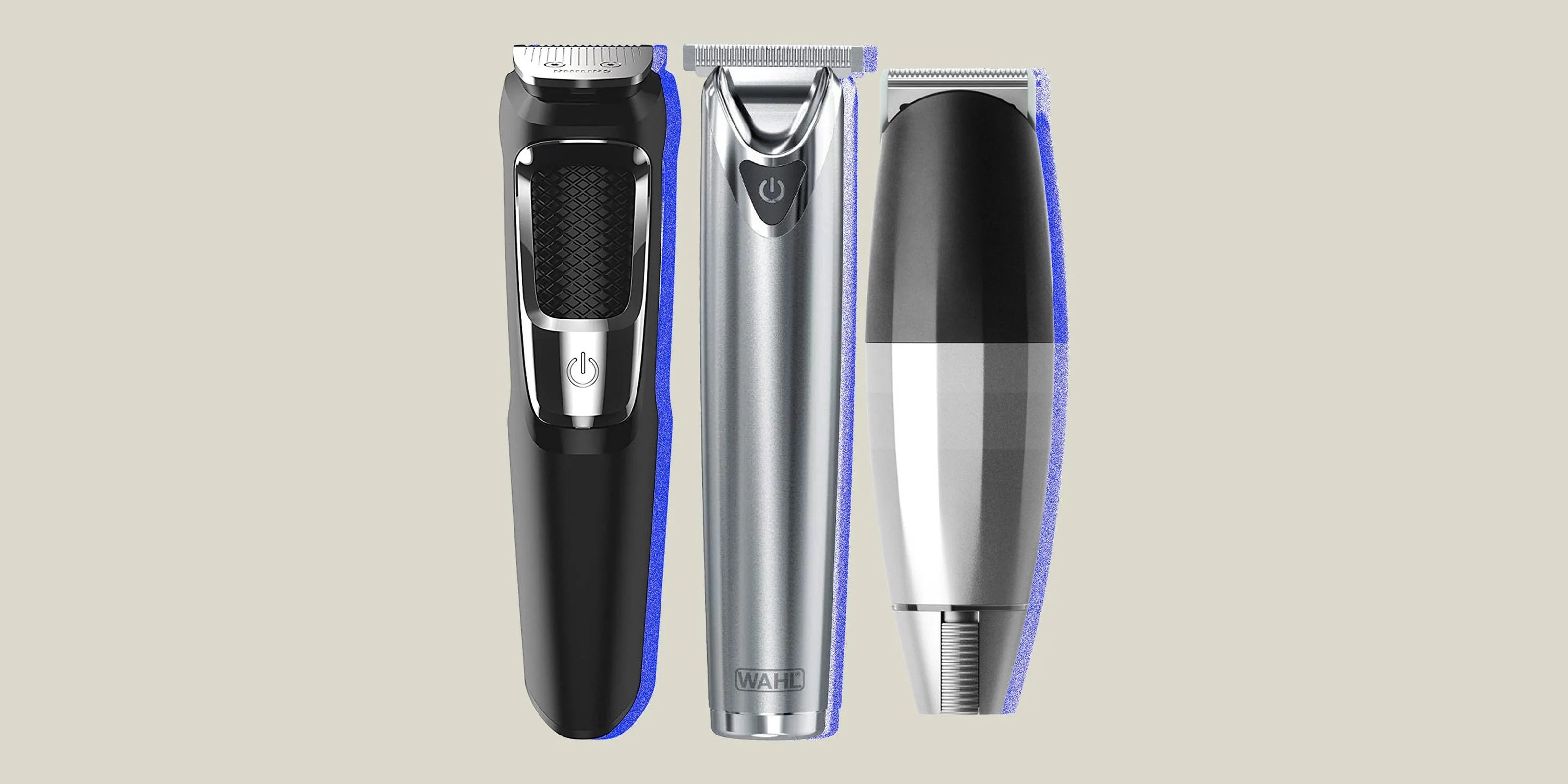 collage of three beard trimmers