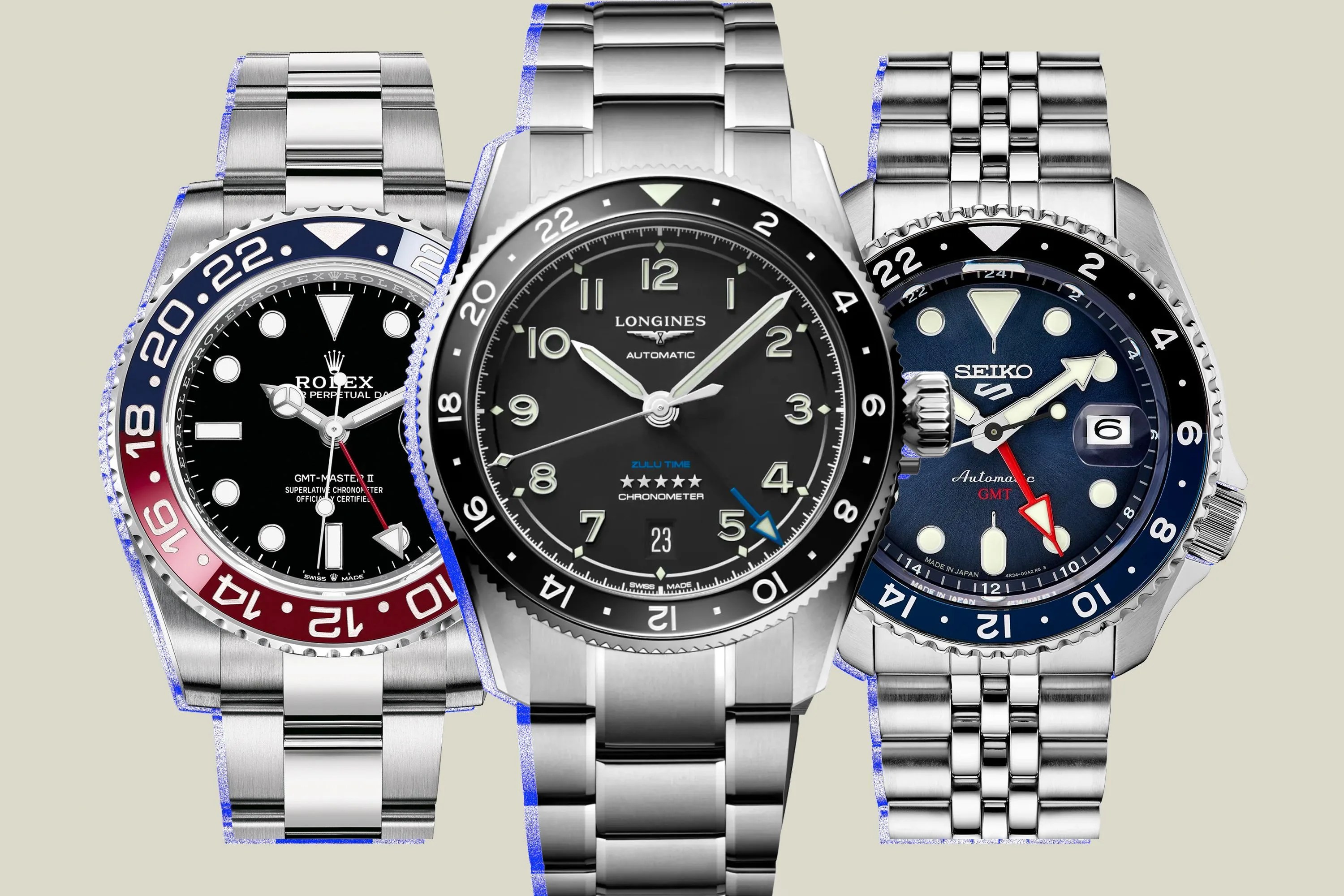 watch collage longines seiko rolex