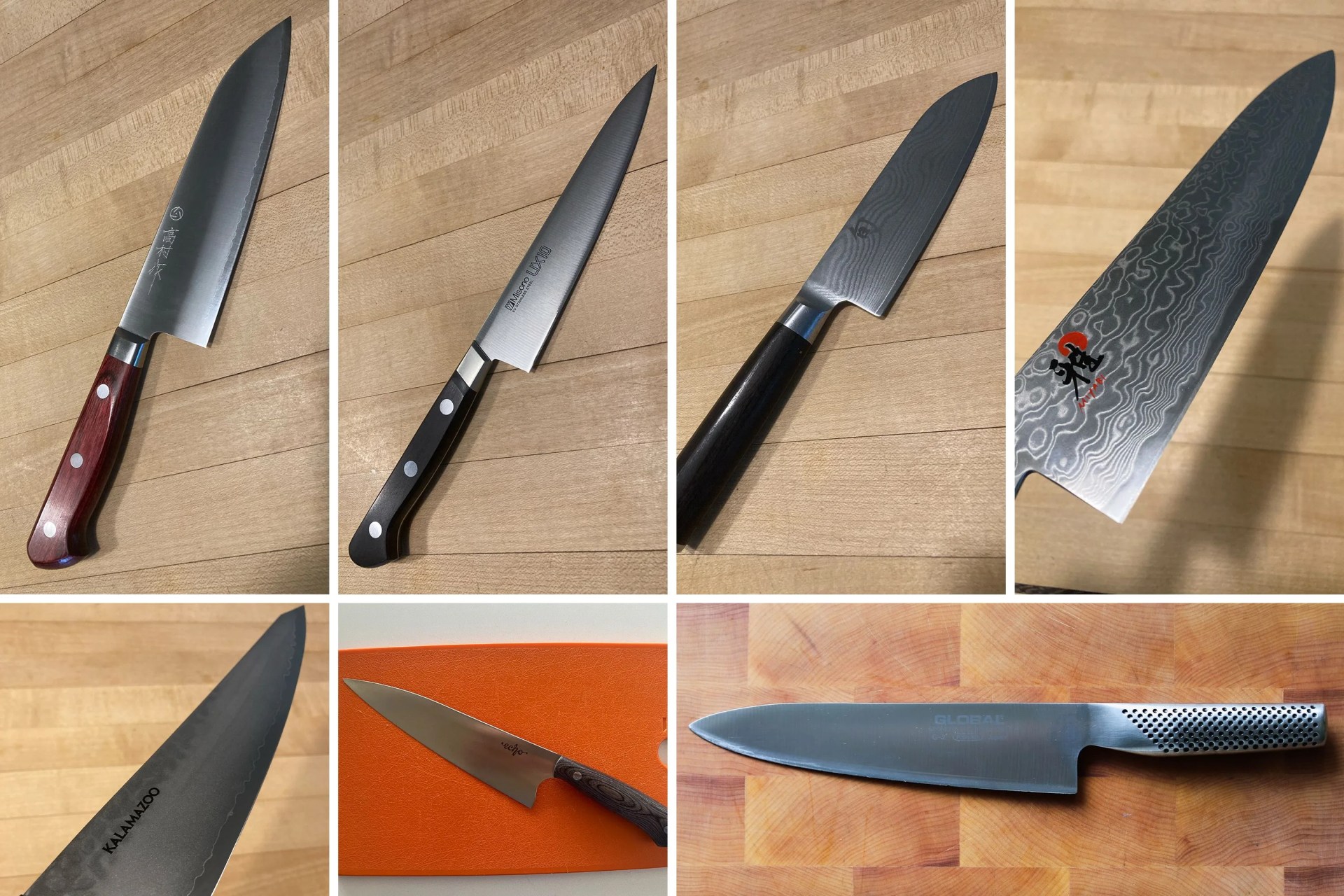 collage of knives