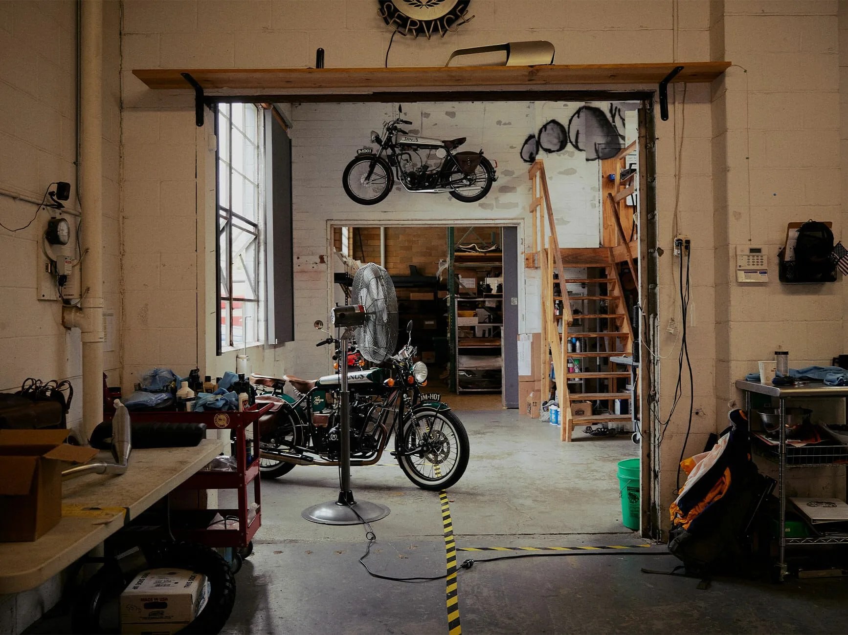 motorcycle in a shop