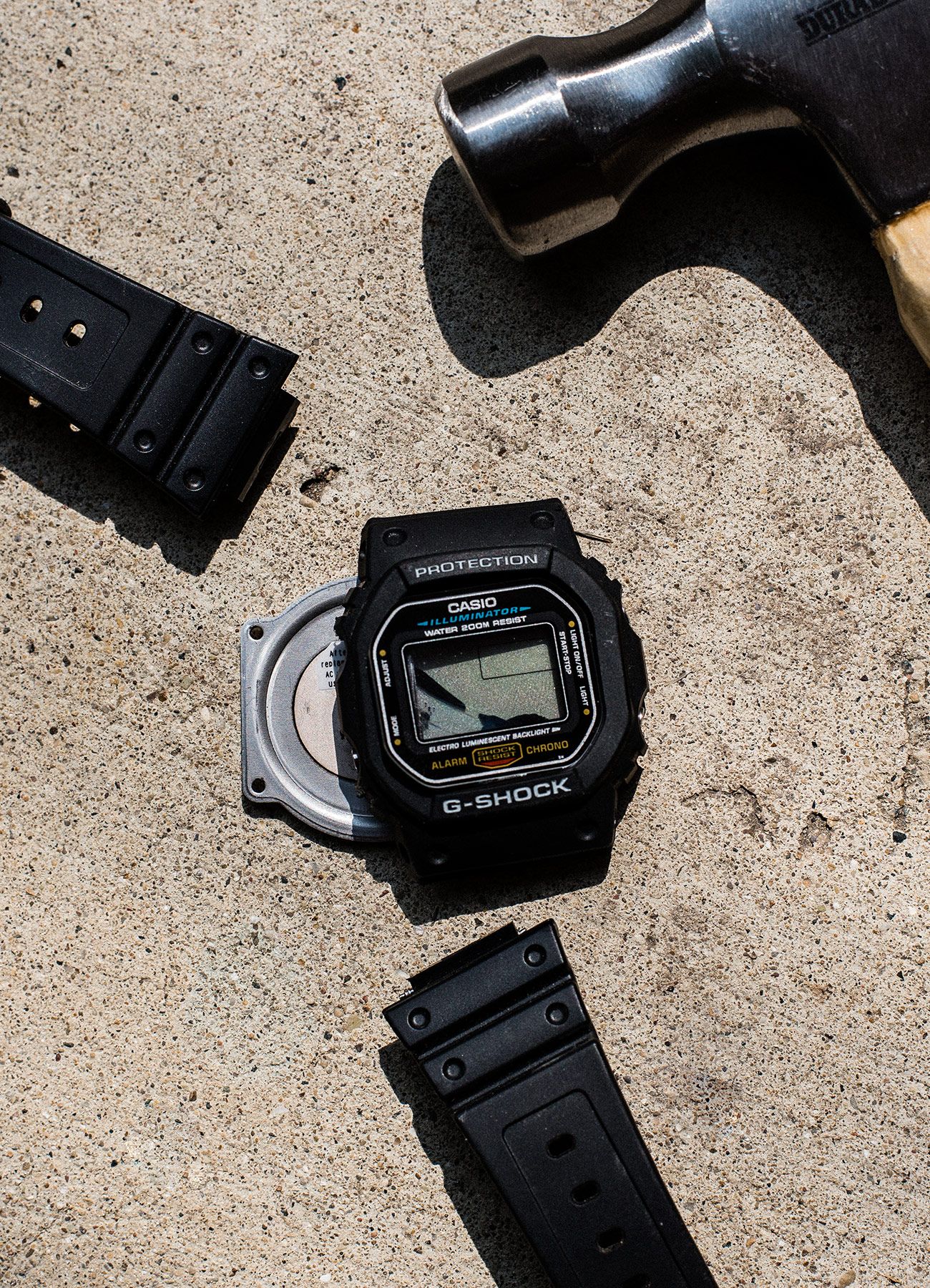 destroyed g shock watch