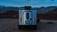 rear view of airstream x rei base camp travel trailer