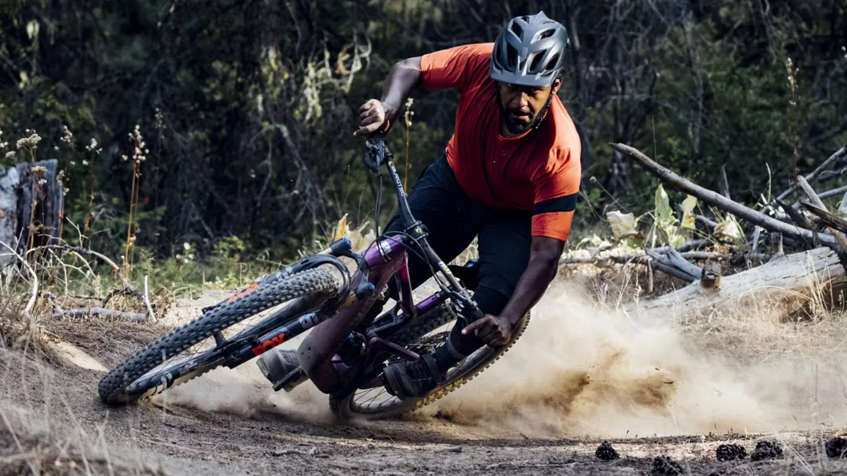 man riding santa cruz heckler sl mountain bike