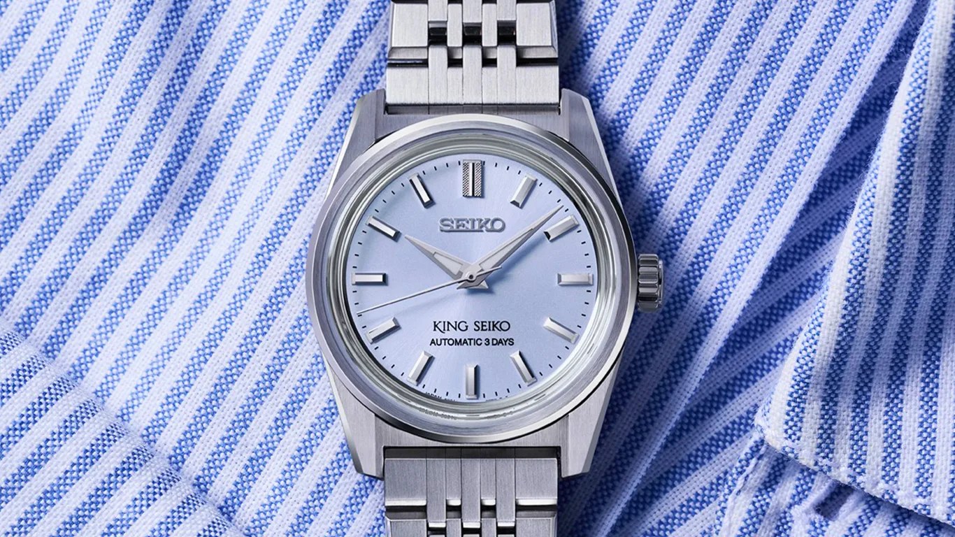 seiko watch on a striped shirt